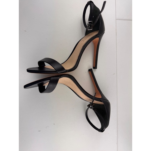 SCHUTZ Cadey Lee Black Leather Ankle Strap Stiletto High Heels Womens Size 6.5B - Picture 5 of 9